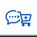 Минималистичная одноцветная иконка продаж через чат на белом фоне для разработки ботов фитнес-центров
